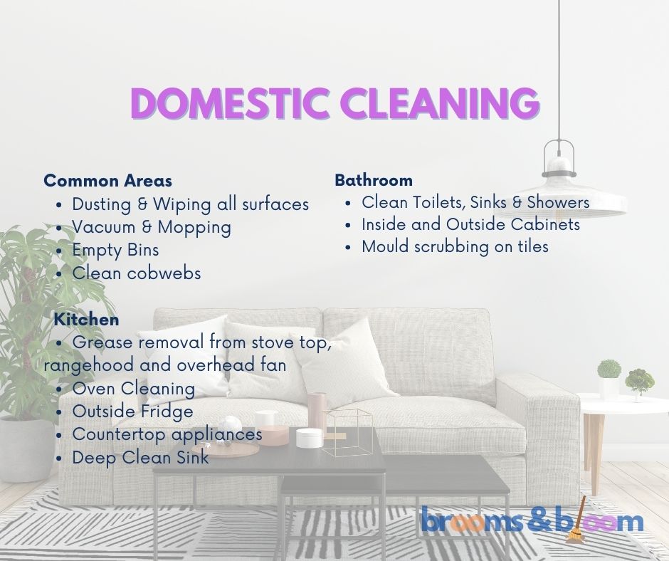 Domestic Cleaning - Brooms and Bloom